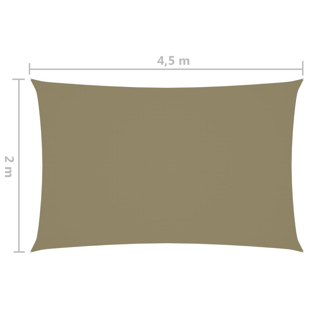 Helloshop26 - Voile d'ombrage parasol tissu oxford rectangulaire 2 x 4,5 m beige - Image 6