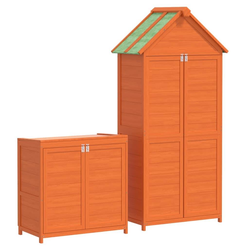 Vidaxl - Ensemble de remise à outils de jardin 2 pcs marron pin massif vidaXL 172249 - Image 7