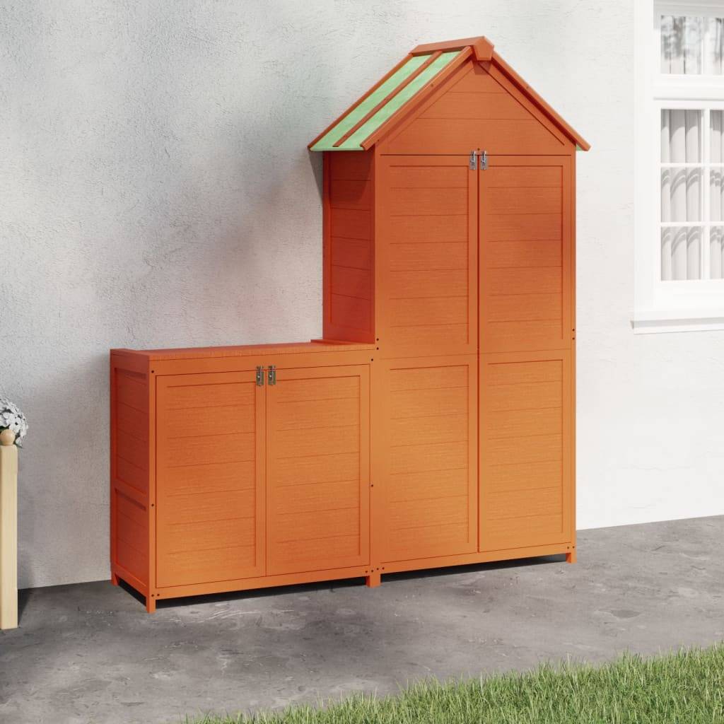 Vidaxl - Ensemble de remise à outils de jardin 2 pcs marron pin massif vidaXL 172249 - Image 1
