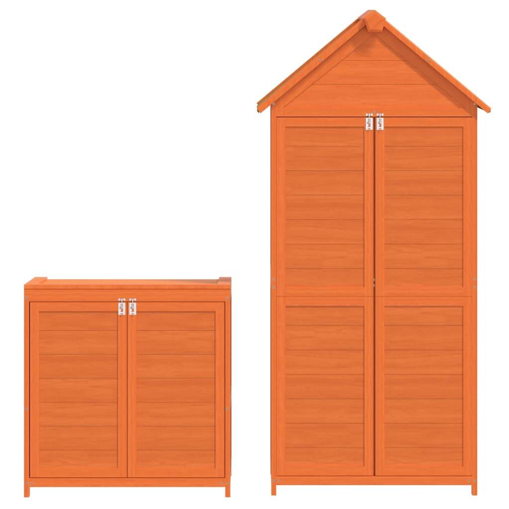 Vidaxl - Ensemble de remise à outils de jardin 2 pcs marron pin massif vidaXL 172249 - Image 8