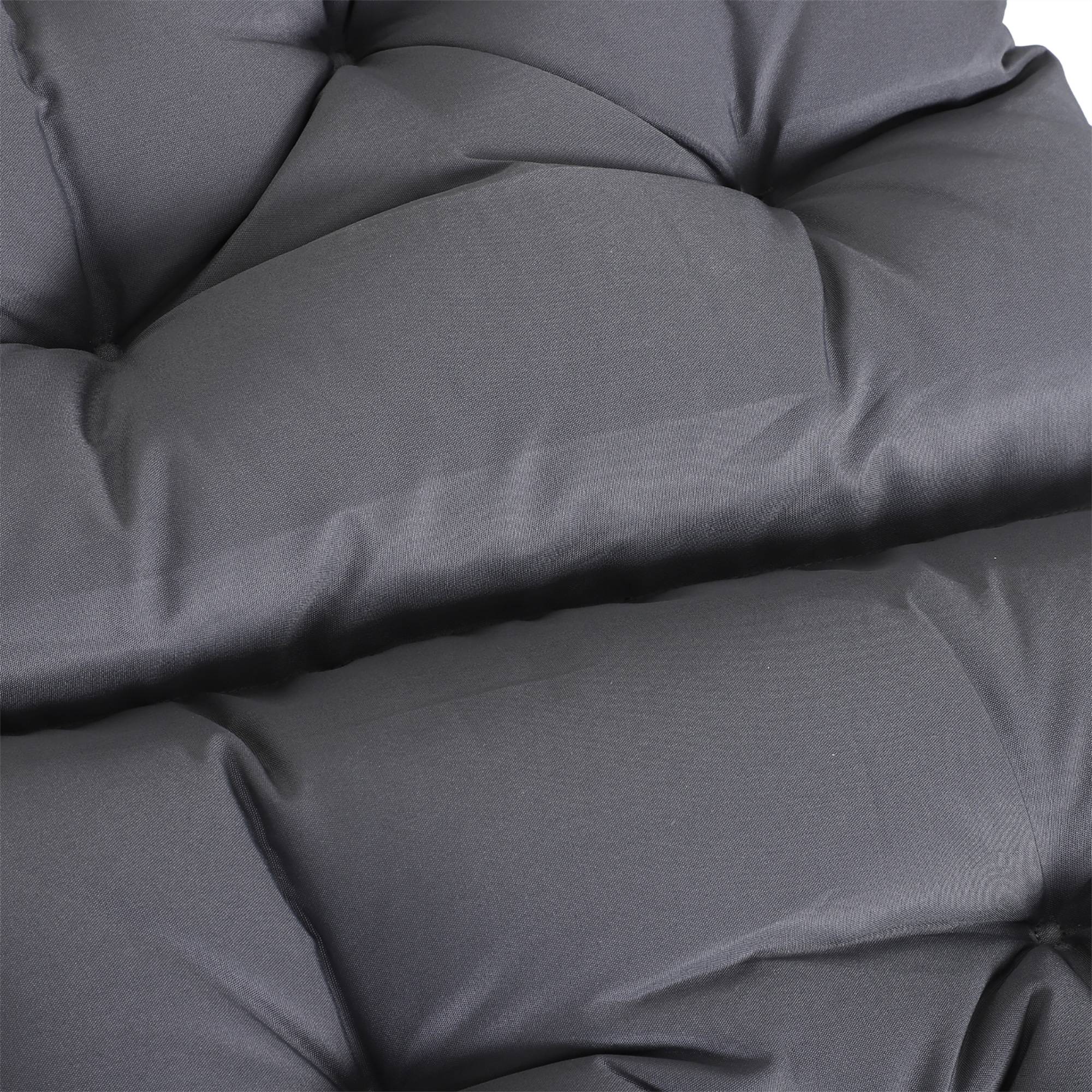 ComfortXL - Coussins de chaise Oxford gris 98 x 50 x 8 cm lot de 2 intérieur extérieur avec liens de fixation anti-glisse - Image 8