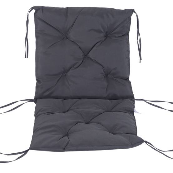 ComfortXL - Coussins de chaise Oxford gris 98 x 50 x 8 cm lot de 2 intérieur extérieur avec liens de fixation anti-glisse - Image 7