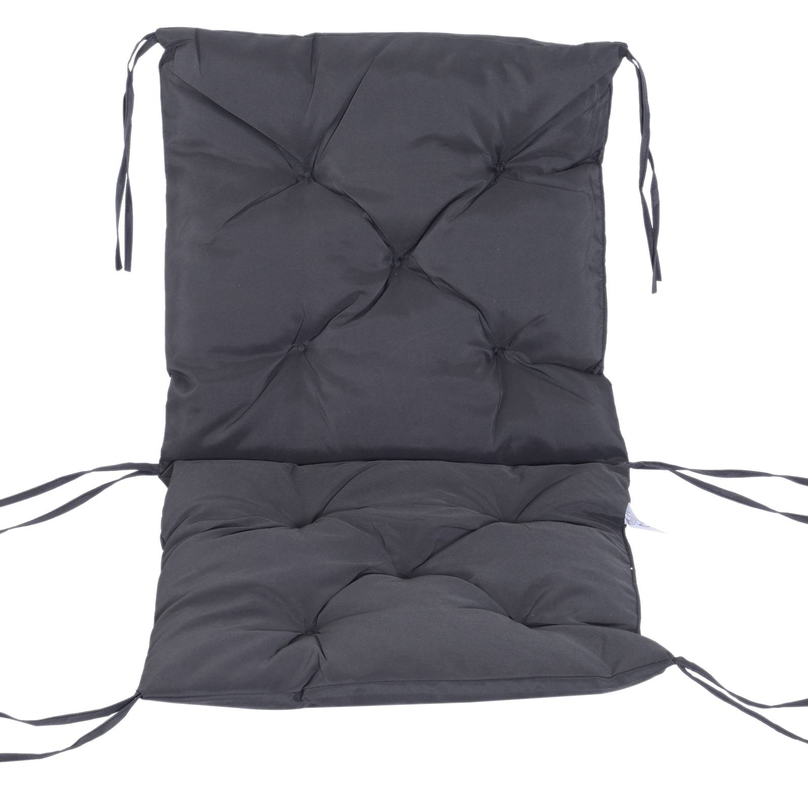 ComfortXL - Coussins de chaise Oxford gris 98 x 50 x 8 cm lot de 2 intérieur extérieur avec liens de fixation anti-glisse - Image 7