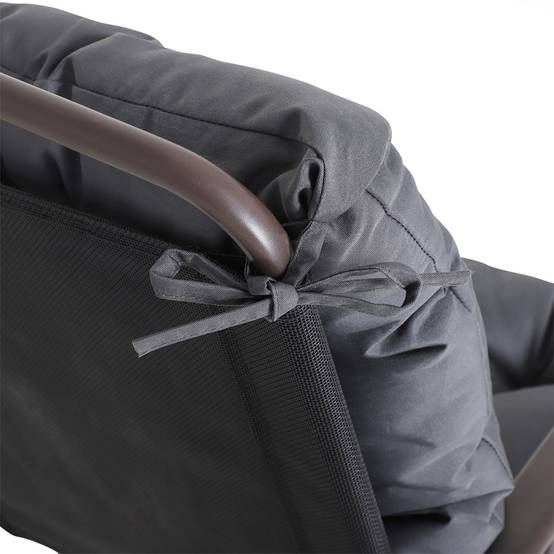 ComfortXL - Coussins de chaise Oxford gris 98 x 50 x 8 cm lot de 2 intérieur extérieur avec liens de fixation anti-glisse - Image 9