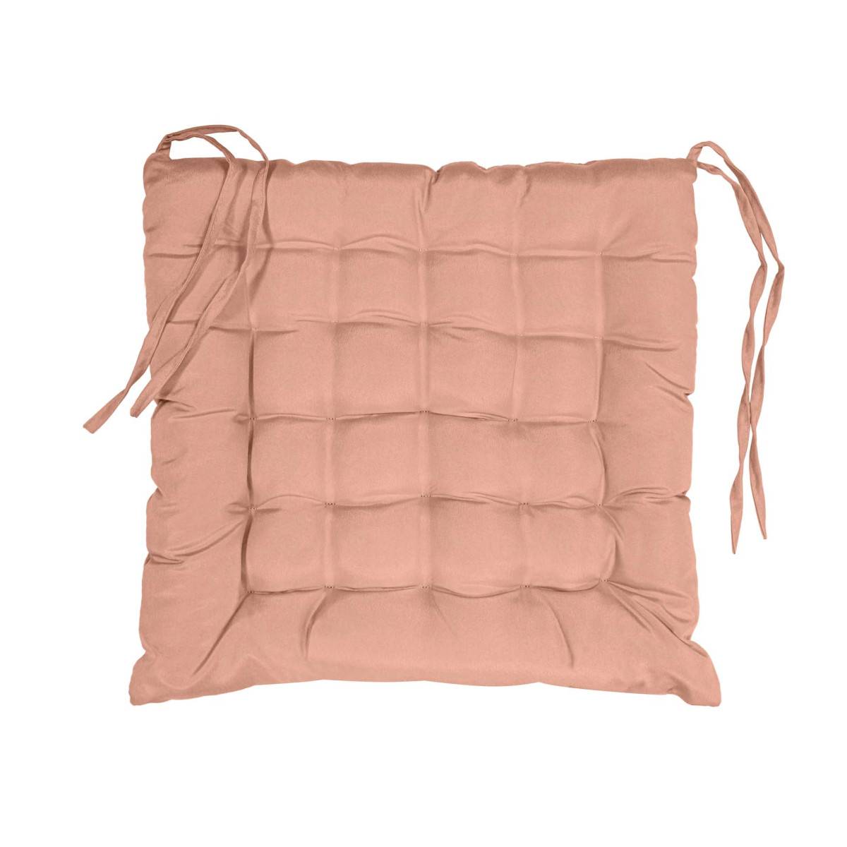 Paris Prix - Galette de Chaise Matelassée "Essentiel" 40x40cm Rose Blush - Image 1