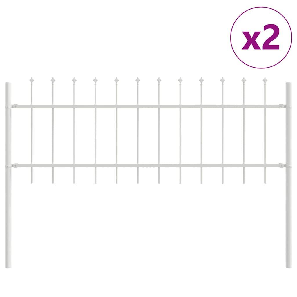 Maison Chic - Clôture de jardin - Panneau de clôture - Palissade Blanc 3,4 x 0,6 m Acier peint par poudre g479 - Image 1