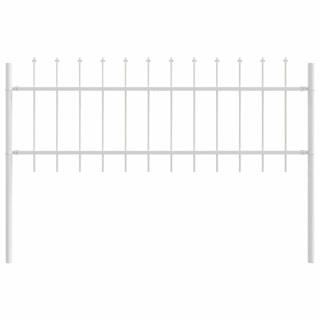 Maison Chic - Clôture de jardin - Panneau de clôture - Palissade Blanc 3,4 x 0,6 m Acier peint par poudre g479 - Image 4