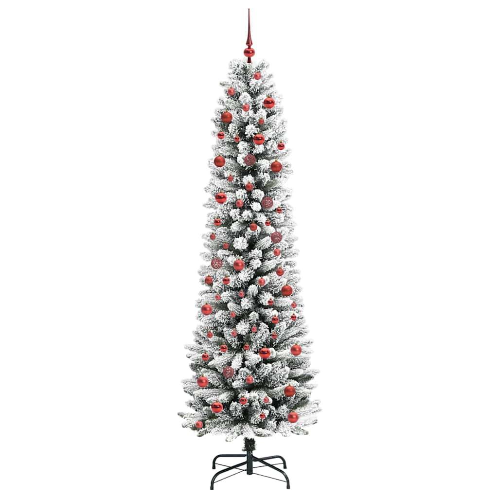 Sapin de Noël | Arbre de Noël artificiel Blanc 210 cm PVC, métal et plastique Maison Chic - Image 3