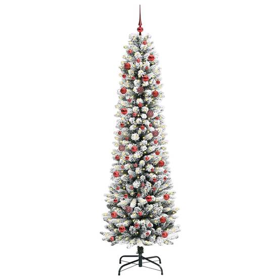 Sapin de Noël | Arbre de Noël artificiel Blanc 210 cm PVC, métal et plastique Maison Chic - Image 1