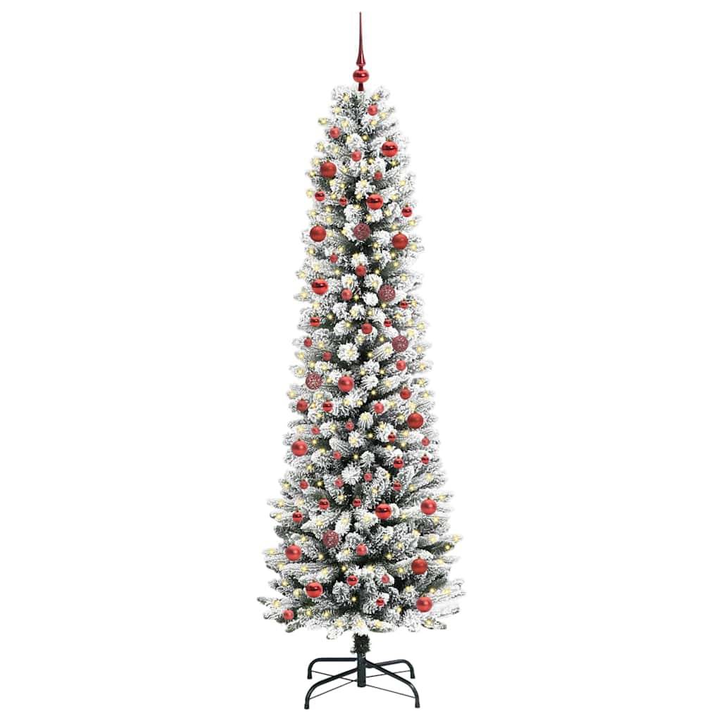 Sapin de Noël | Arbre de Noël artificiel Blanc 210 cm PVC, métal et plastique Maison Chic - Image 1