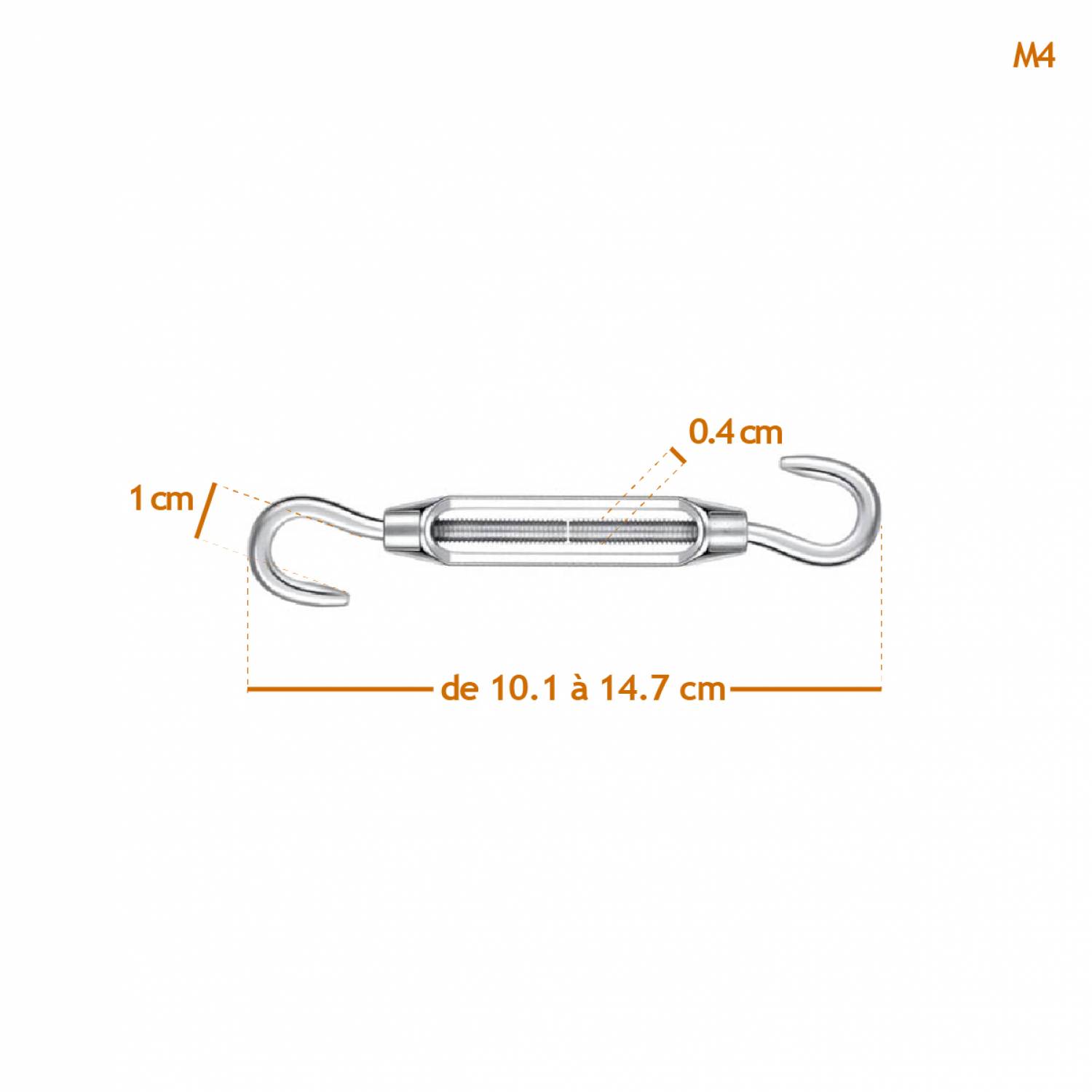 Linxor - Lot de 20 tendeurs de fil réglables en acier inoxydable - Double crochets - M4 - Linxor - Image 2