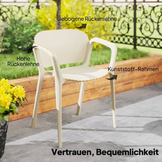 PANGIVO - Chaise de jardin plastique blanc 60 x 56 x 75 cm - PANGIVO - Image 7