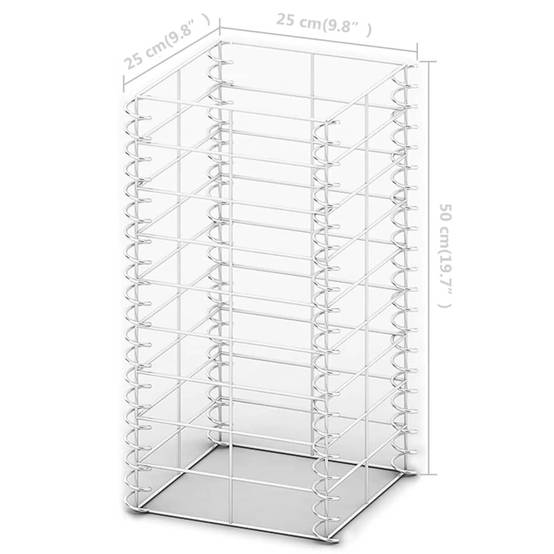 PANGIVO - Jeu de panier de gabion 3 pcs Fil galvanisé 25 x 25 x 50 cm - PANGIVO - Image 4