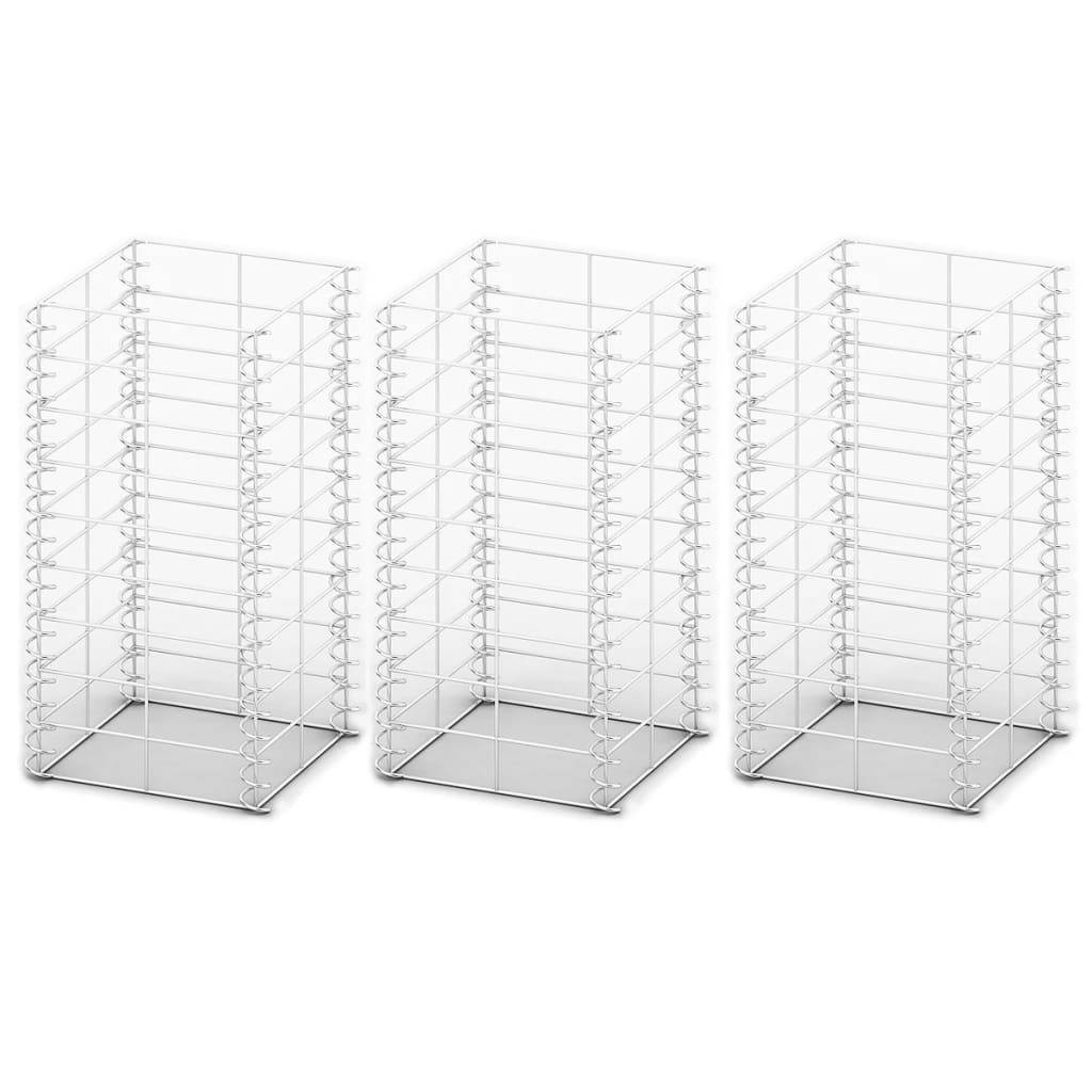 PANGIVO - Jeu de panier de gabion 3 pcs Fil galvanisé 25 x 25 x 50 cm - PANGIVO - Image 2