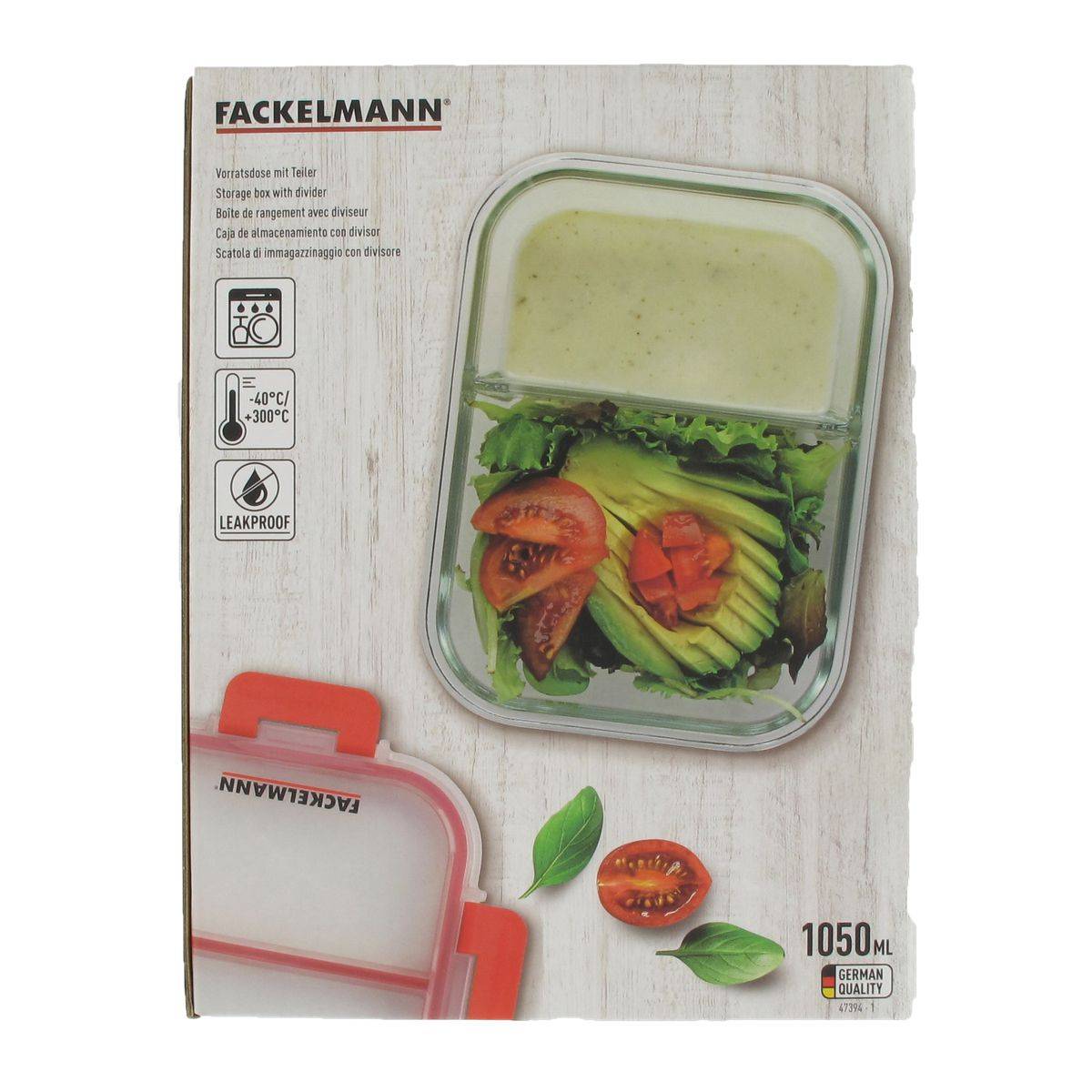 Boîte à repas en verre avec deux compartiments 1000 ml Fackelmann Move - Image 9