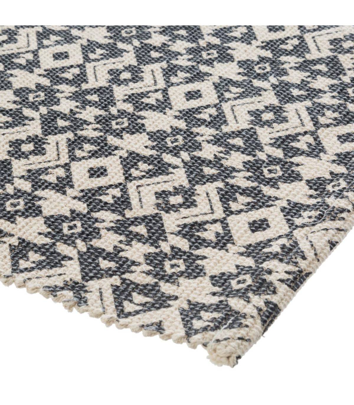Tapis décoratif en Coton imprimé Gris Foncé 60 x 90 cm - Image 2