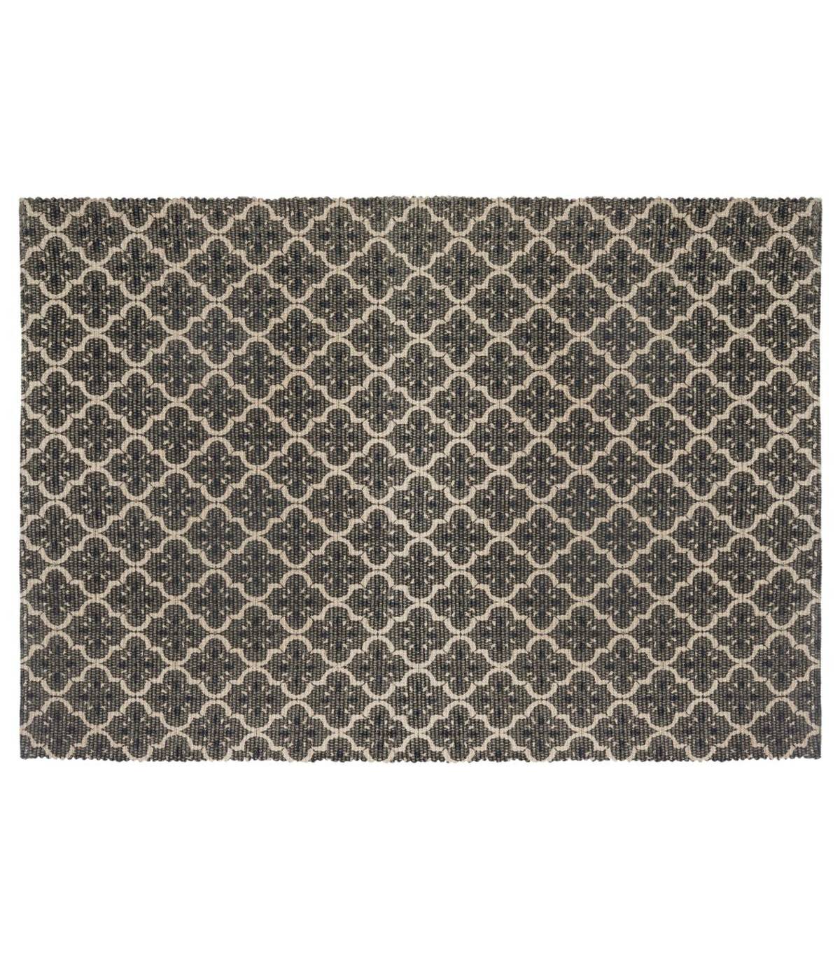Tapis décoratif en Coton imprimé Gris Foncé 60 x 90 cm - Image 1