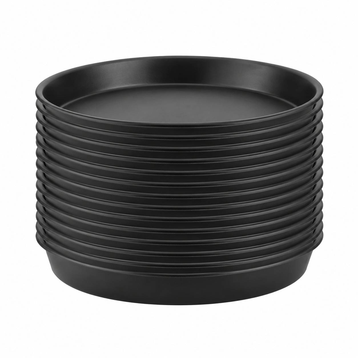 Soucpes rondes plastique noir pour plantes - Image 1