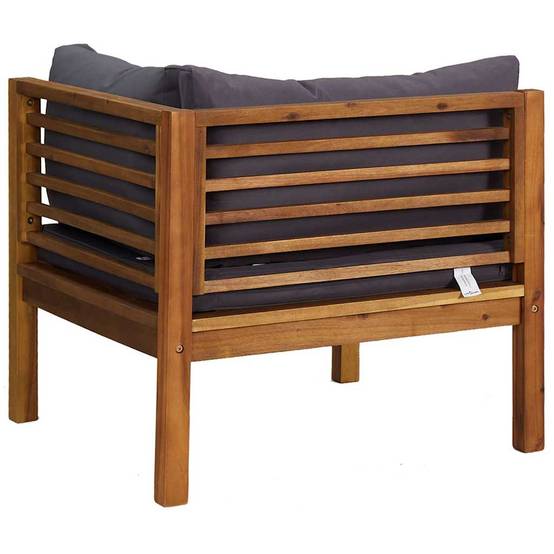 Canapés d'angle 2 pcs | Canapé D'extérieur | Sofa De Jardin avec coussins gris foncé Bois d'acacia Maison Chic - Image 6