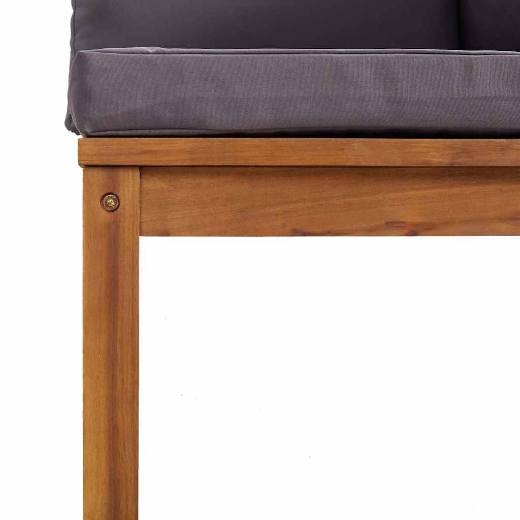 Canapés d'angle 2 pcs | Canapé D'extérieur | Sofa De Jardin avec coussins gris foncé Bois d'acacia Maison Chic - Image 7
