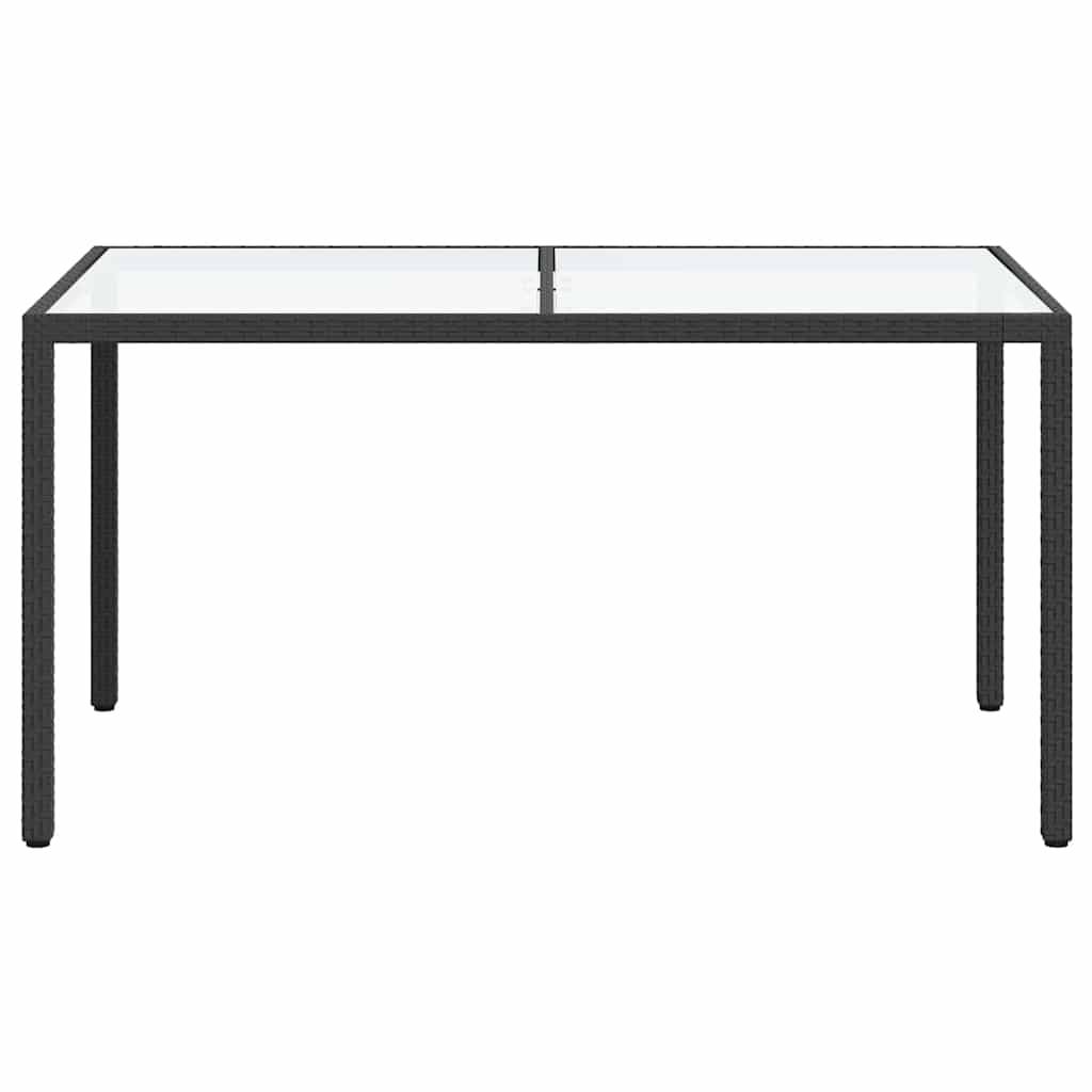 ComfortXL - Table de Jardin Noire 150x90cm en Polyrotin avec Plateau en Verre pour 6 Personnes – ComfortXL Outdoor Living - Image 3