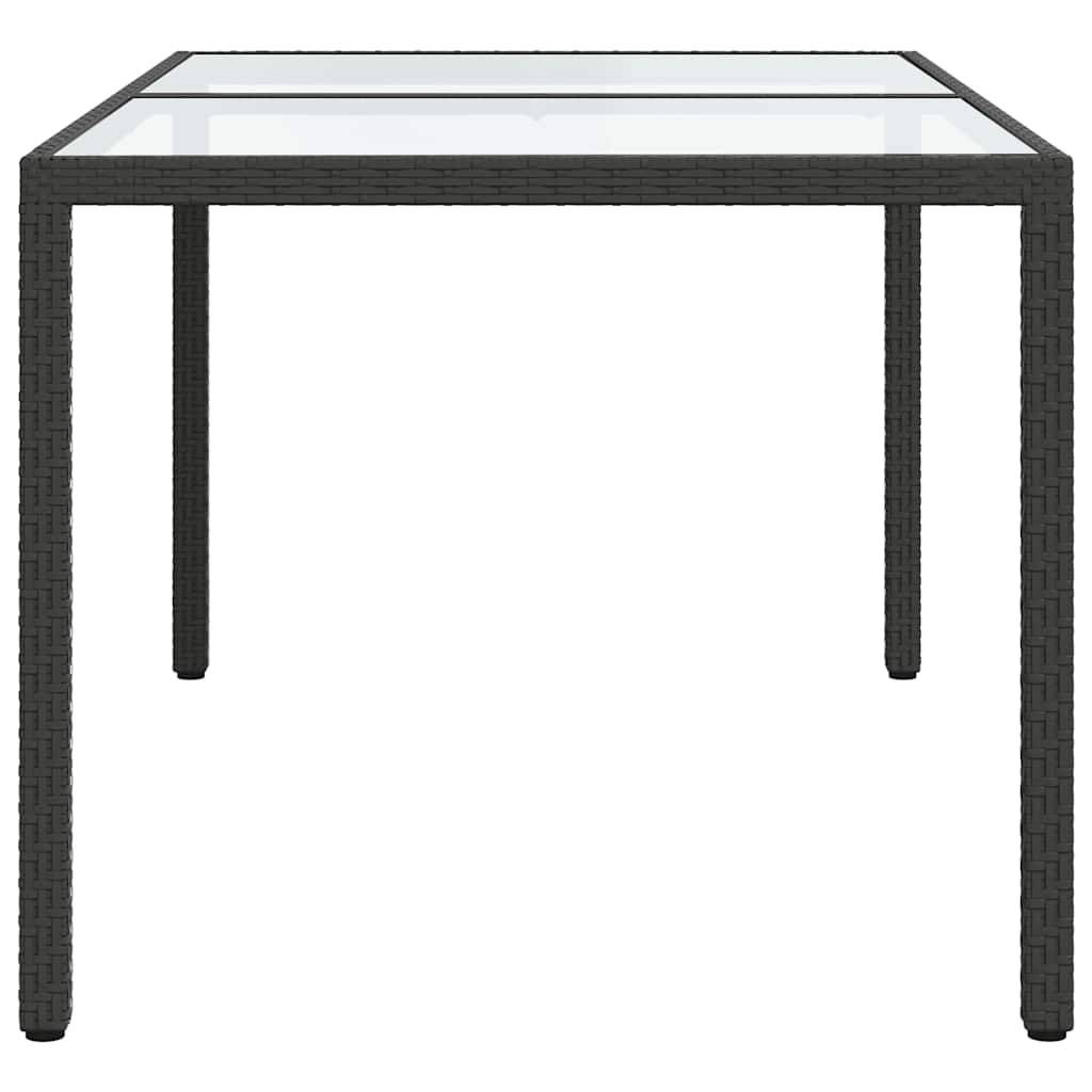 ComfortXL - Table de Jardin Noire 150x90cm en Polyrotin avec Plateau en Verre pour 6 Personnes – ComfortXL Outdoor Living - Image 4
