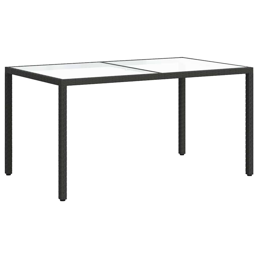 ComfortXL - Table de Jardin Noire 150x90cm en Polyrotin avec Plateau en Verre pour 6 Personnes – ComfortXL Outdoor Living - Image 5
