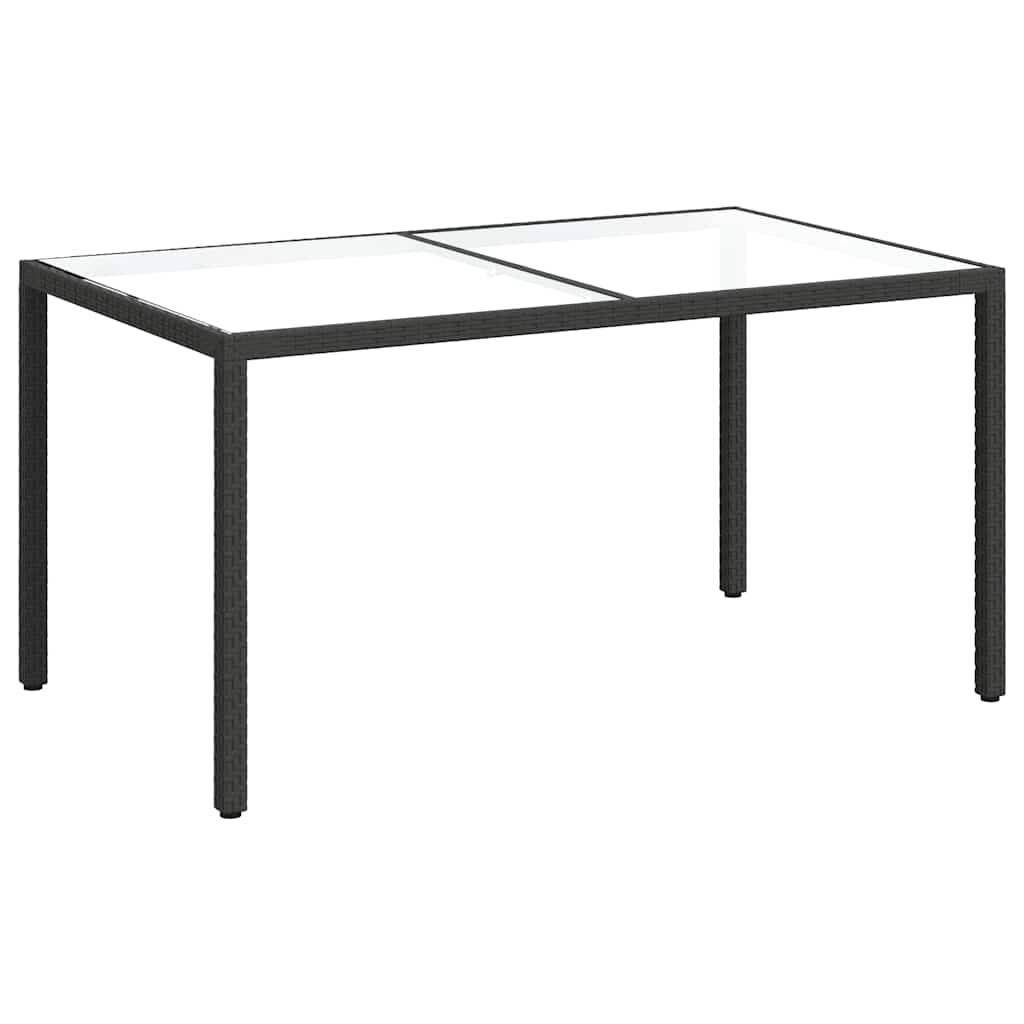ComfortXL - Table de Jardin Noire 150x90cm en Polyrotin avec Plateau en Verre pour 6 Personnes – ComfortXL Outdoor Living - Image 2