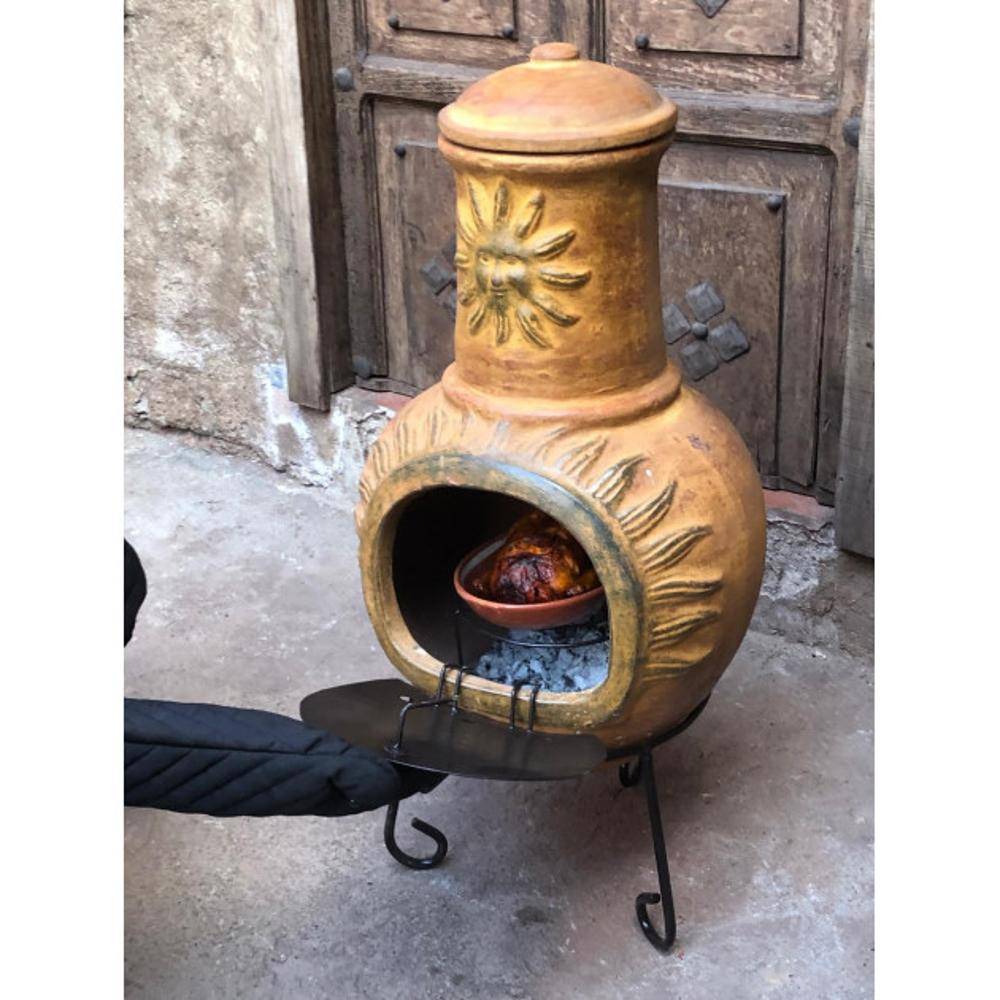 Cheminée mexicaine extérieure grand modèle 106 cm soleil jaune - Image 3