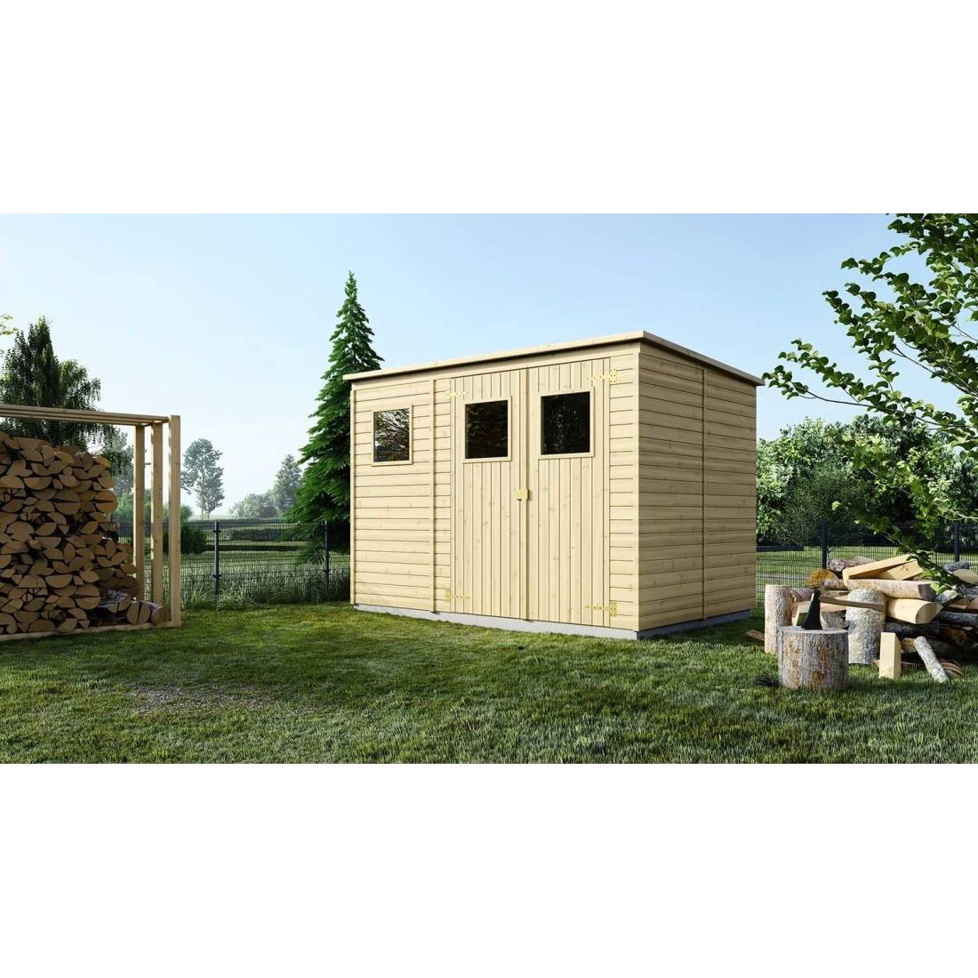 Altanka - Abri de jardin en bois 4.86 m2 - 2.7x1.8 m - Couleur: naturel - DOM421 - ALTANKA - Image 2