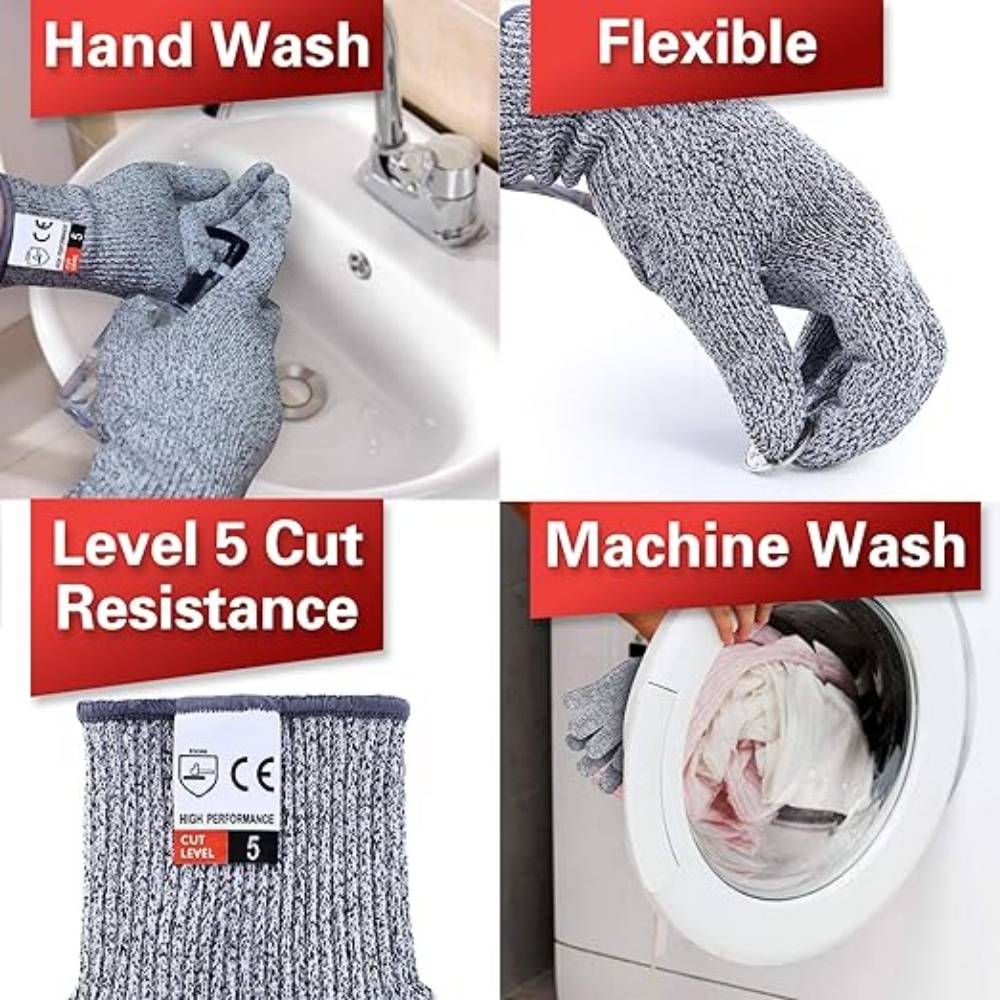 DtopbuyAge - Lot De 4 Gants Anti - Coupures Niveau 5 (2M+2L) - Image 5
