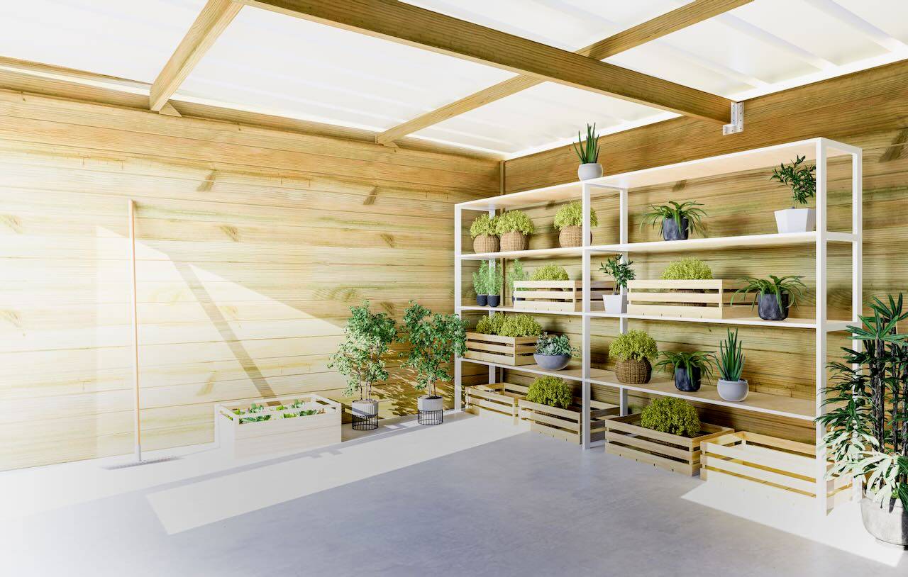 ABRI DE JARDIN bois  autoclave 27mm - 3,44x3,44m / 12m2 - Bac acier - Plancher bois - Image 3