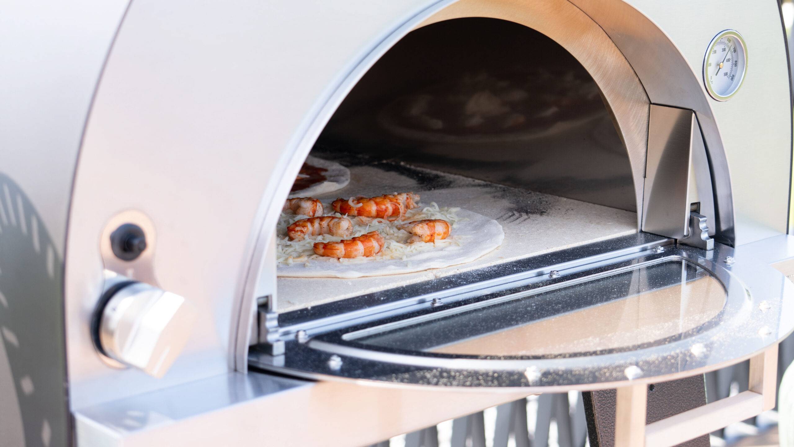 Four pizza bois LUX 2 - Gris + Pelle à Pizzas + Chariot + Tablette latérale - OVENEAT - Image 6