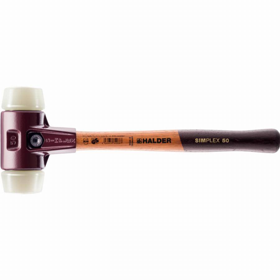 Maillet HALDER SIMPLEX Nylon avec boîtier en fonte malléable et manche en bois - D=80 mm - 3008.080