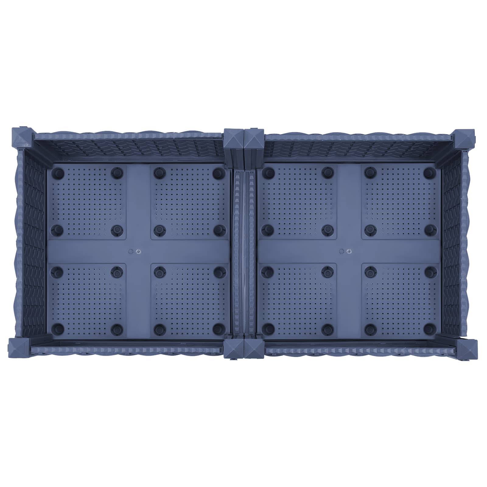 ComfortXL - Jardinière sur roues Polypropylène Terrasse Plantation florale 80x40x33 Gris bleu - ComfortXL Outdoor Living - Image 5