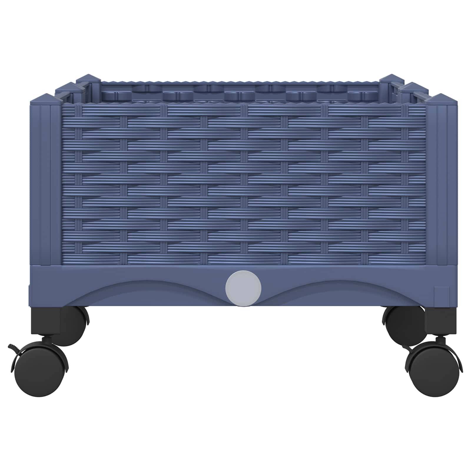 ComfortXL - Jardinière sur roues Polypropylène Terrasse Plantation florale 80x40x33 Gris bleu - ComfortXL Outdoor Living - Image 4