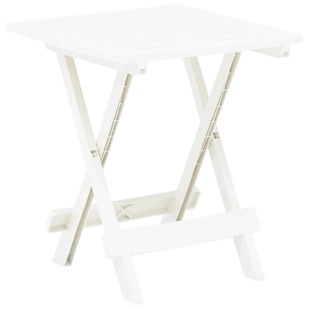 Petite Table d'Appoint Pliable Blanche 45x43 cm, Table Basse de Jardin ou Camping – ComfortXL Outdoor Living - Image 1