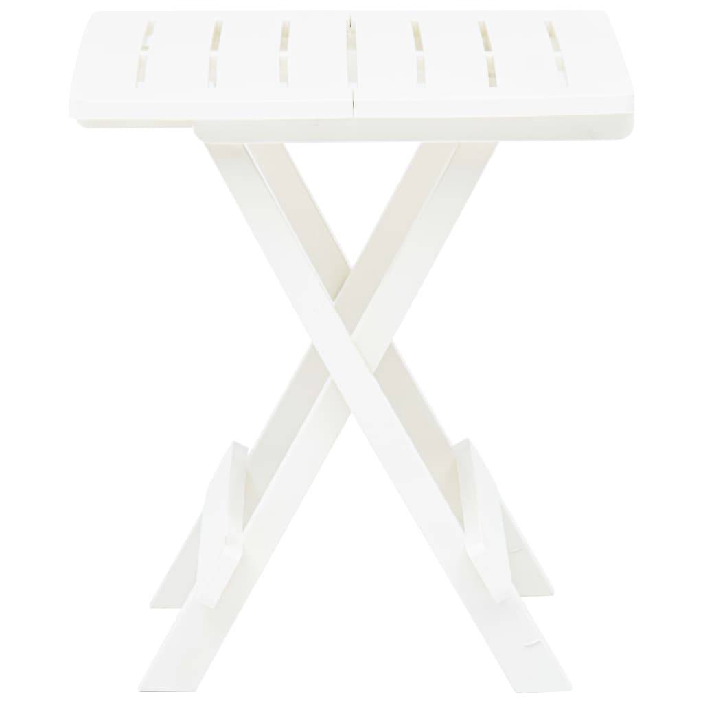 Petite Table d'Appoint Pliable Blanche 45x43 cm, Table Basse de Jardin ou Camping – ComfortXL Outdoor Living - Image 3