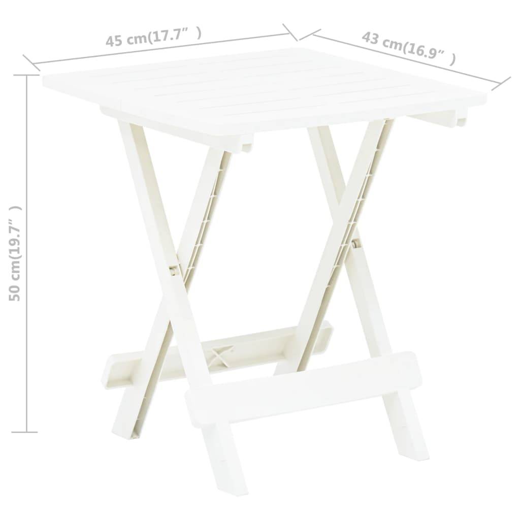 Petite Table d'Appoint Pliable Blanche 45x43 cm, Table Basse de Jardin ou Camping – ComfortXL Outdoor Living - Image 7