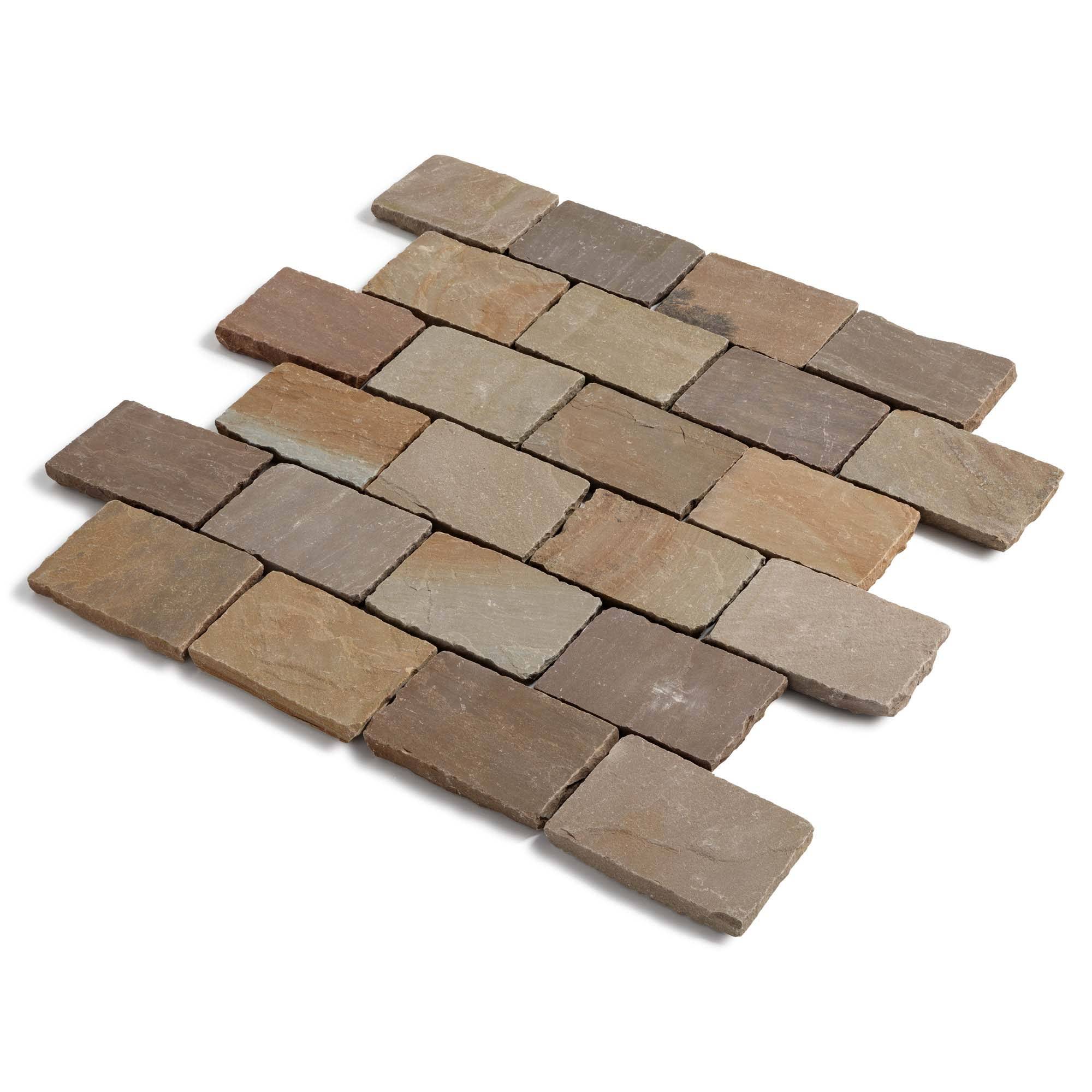 Pavé Grès Kandla Multicolore 20x14x2-2,5 cm (vendu au m² - 30 pavés/m²) - RO'MA NATURE - Image 4