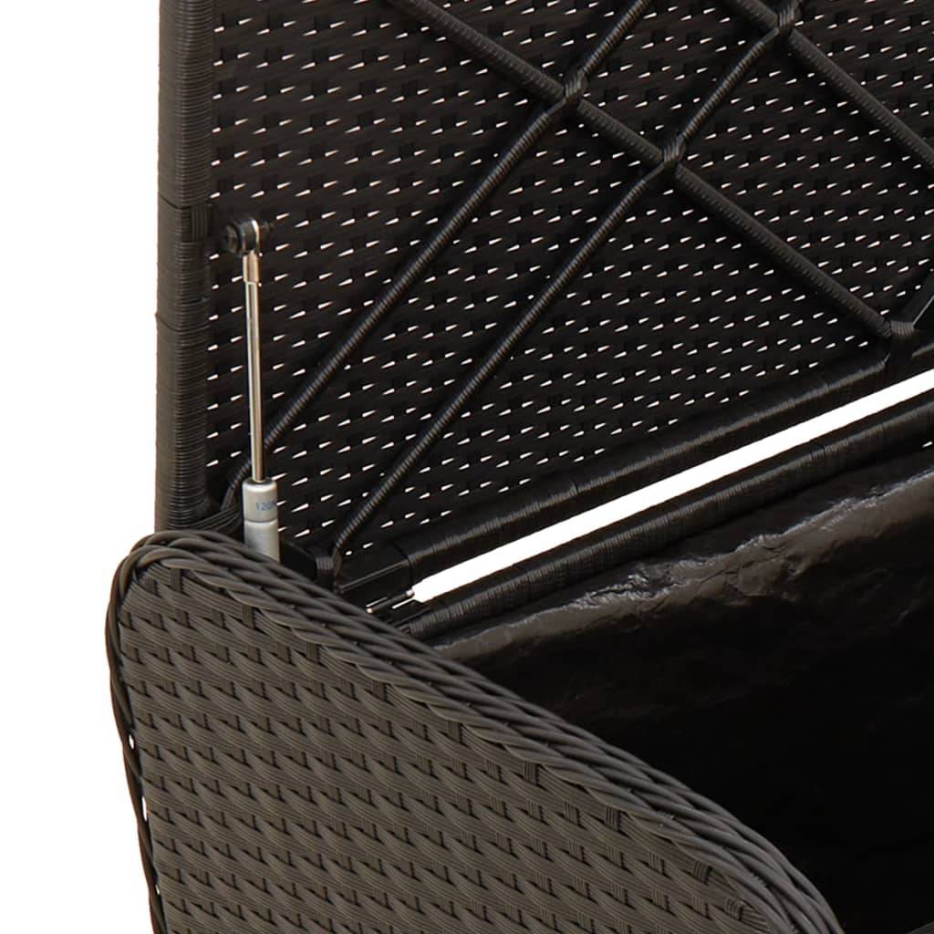 Banc Coffre Rangement Résine Tressée Sac Étanche Intégré Terrasse Noir 115cm – ComfortXL Outdoor Living - Image 8