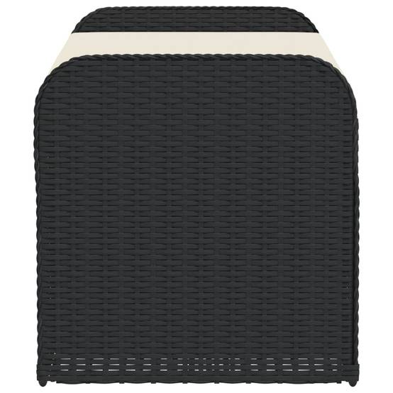 Banc Coffre Rangement Résine Tressée Sac Étanche Intégré Terrasse Noir 115cm – ComfortXL Outdoor Living - Image 5