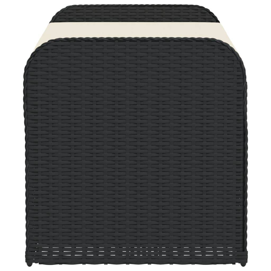 Banc Coffre Rangement Résine Tressée Sac Étanche Intégré Terrasse Noir 115cm – ComfortXL Outdoor Living - Image 5