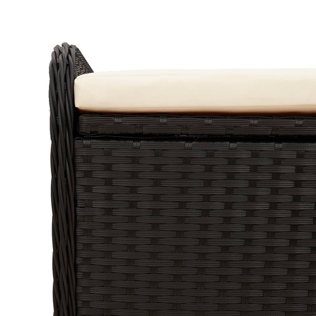 Banc Coffre Rangement Résine Tressée Sac Étanche Intégré Terrasse Noir 115cm – ComfortXL Outdoor Living - Image 9