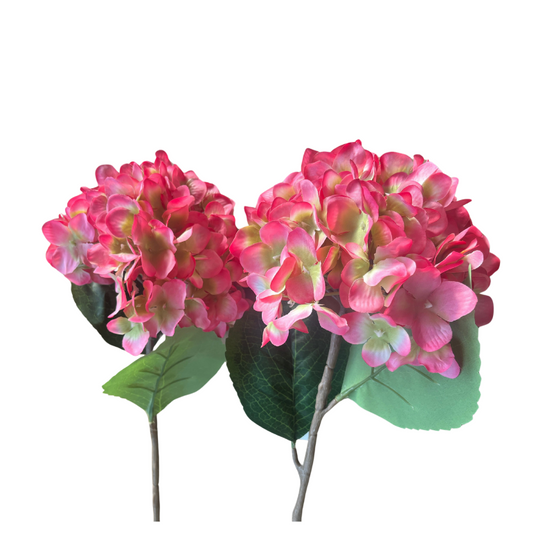 Hortensia Artificiel Rose et Vert - Image 1