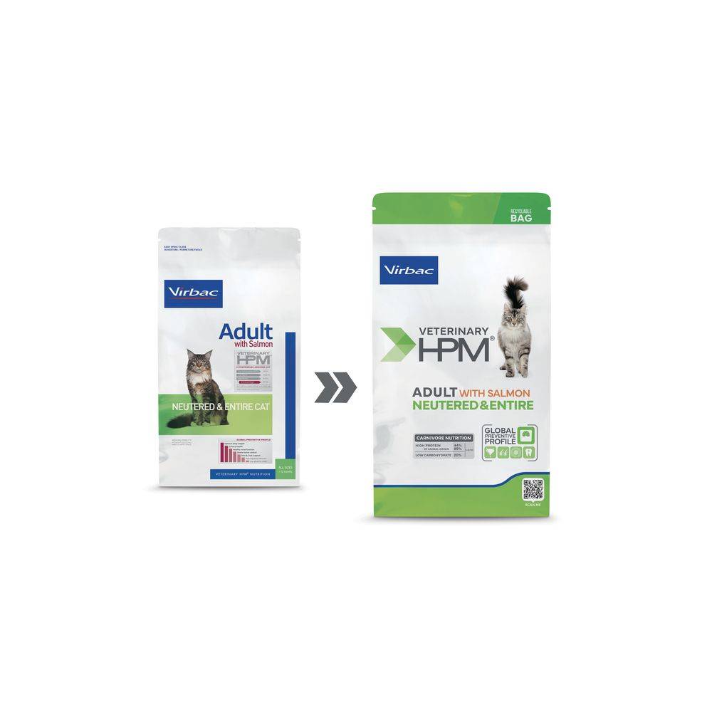 CROQUETTES CHAT VETERINARY HPM CAT ADULT NEUTERED & ENTIRE SAUMON - VIRBAC 7 kg - Image 5