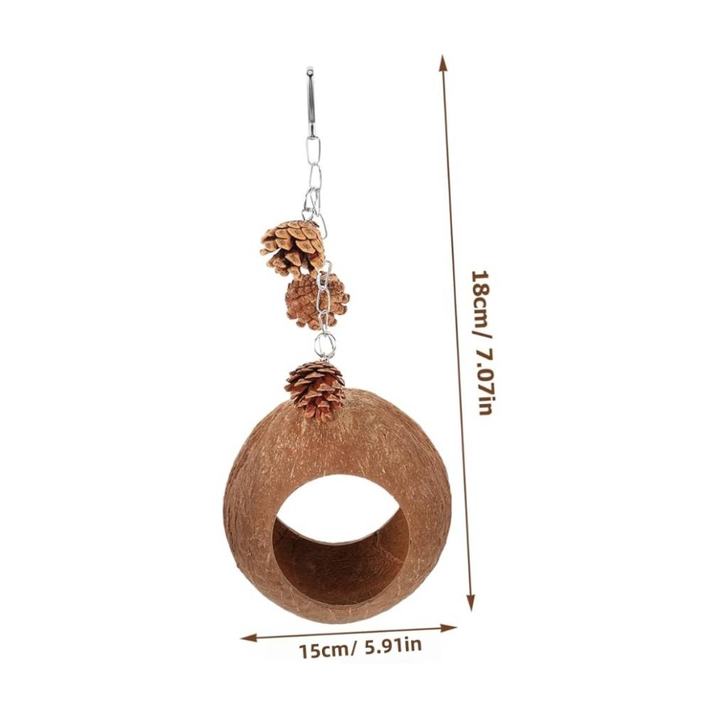 DtopbuyAge - Nid Suspendu 100% Naturel en Coco pour Perroquets. Balançoire et Jouet de Confort pour Perruches et Oiseaux DtopbuyAge - Image 2