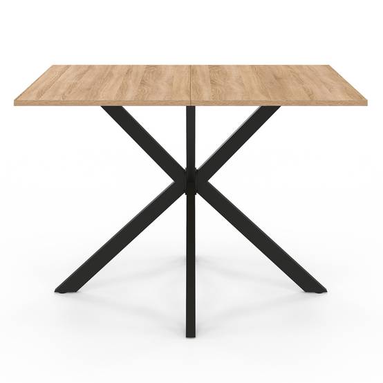 Table à manger rectangle ALIX 6 personnes pied araignée bois et noir 110 cm - Image 3
