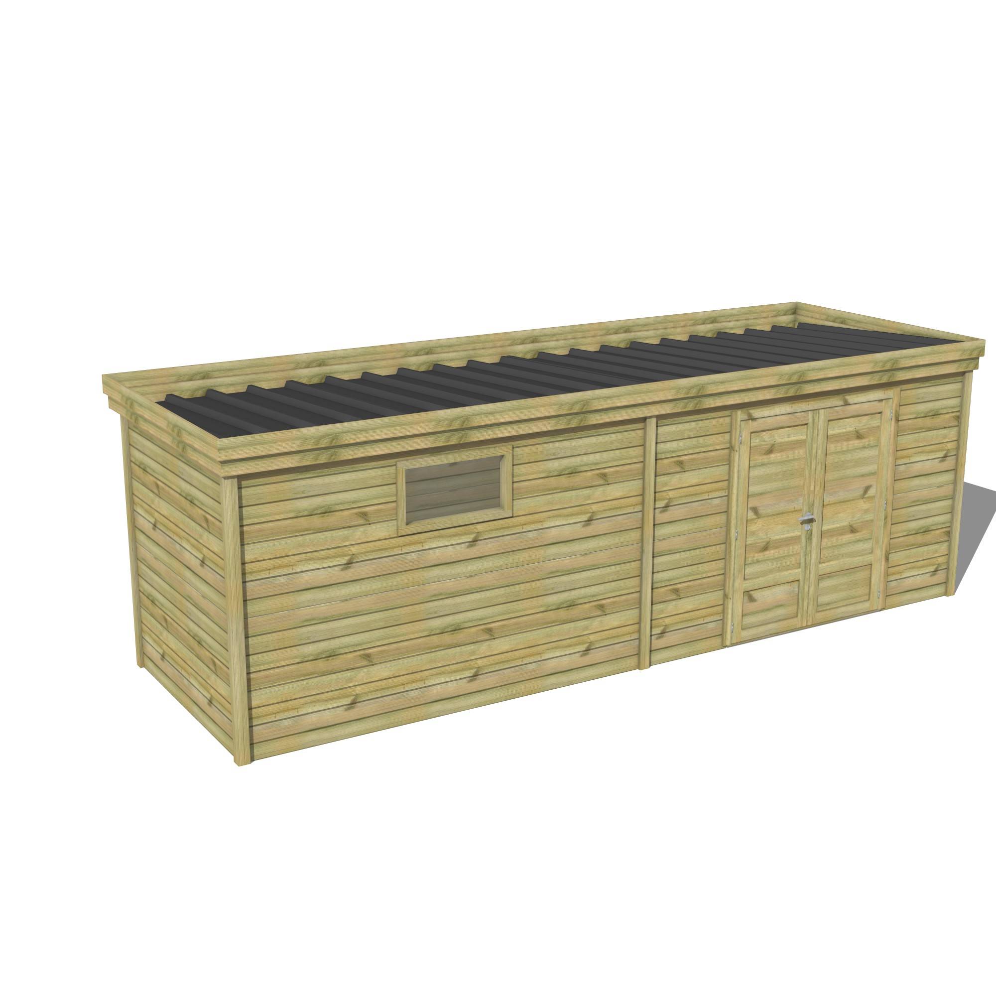 Abri Français - ABRI DE JARDIN bois Pin traité autoclave 27mm - 6,795x2,14m / 15m2 - Bac acier - Abri Français - Image 1