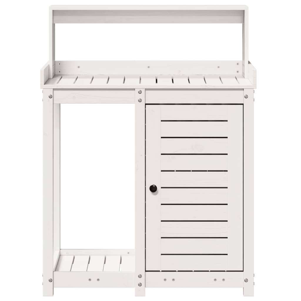ComfortXL - Station de rempotage haute en Pin massif Avec armoire pour Balcon et Terrasse Blanc 82.5x50x109.5 cm – ComfortXL Outdoor Living - Image 5